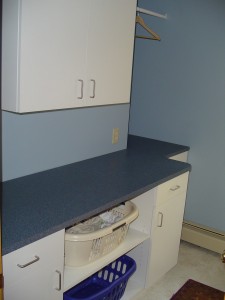 Folding area in laundry room
