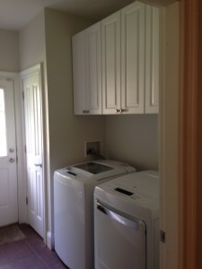 Laundry room upper cabinets