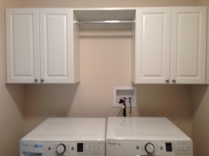 Raised panel cabinets in laundry area